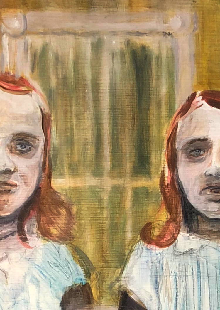 ''Shining'' [Detail, in progress]: Oil stick and oil on wood panel, 60cm x 60cm.